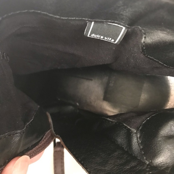 Dolce Vita Harvie Brown Ankle Boots Lattice  Moto - Picture 9 of 12